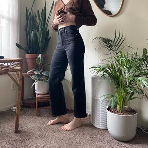 MADEWELL - Perfect Vintage Wide-Leg Jeans (Size 24, Black)